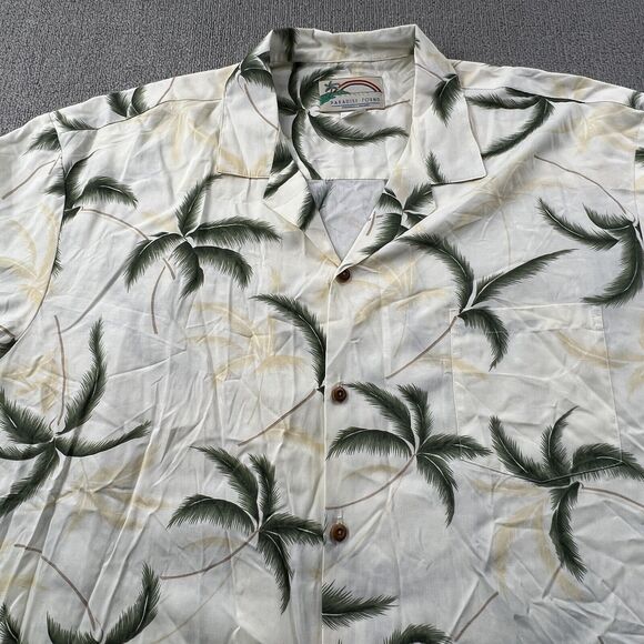 Vintage Paradise Found Shirt Adult 2XL XXL Button Up Short Sleeve Hawaiian Men's - Picture 3 of 14